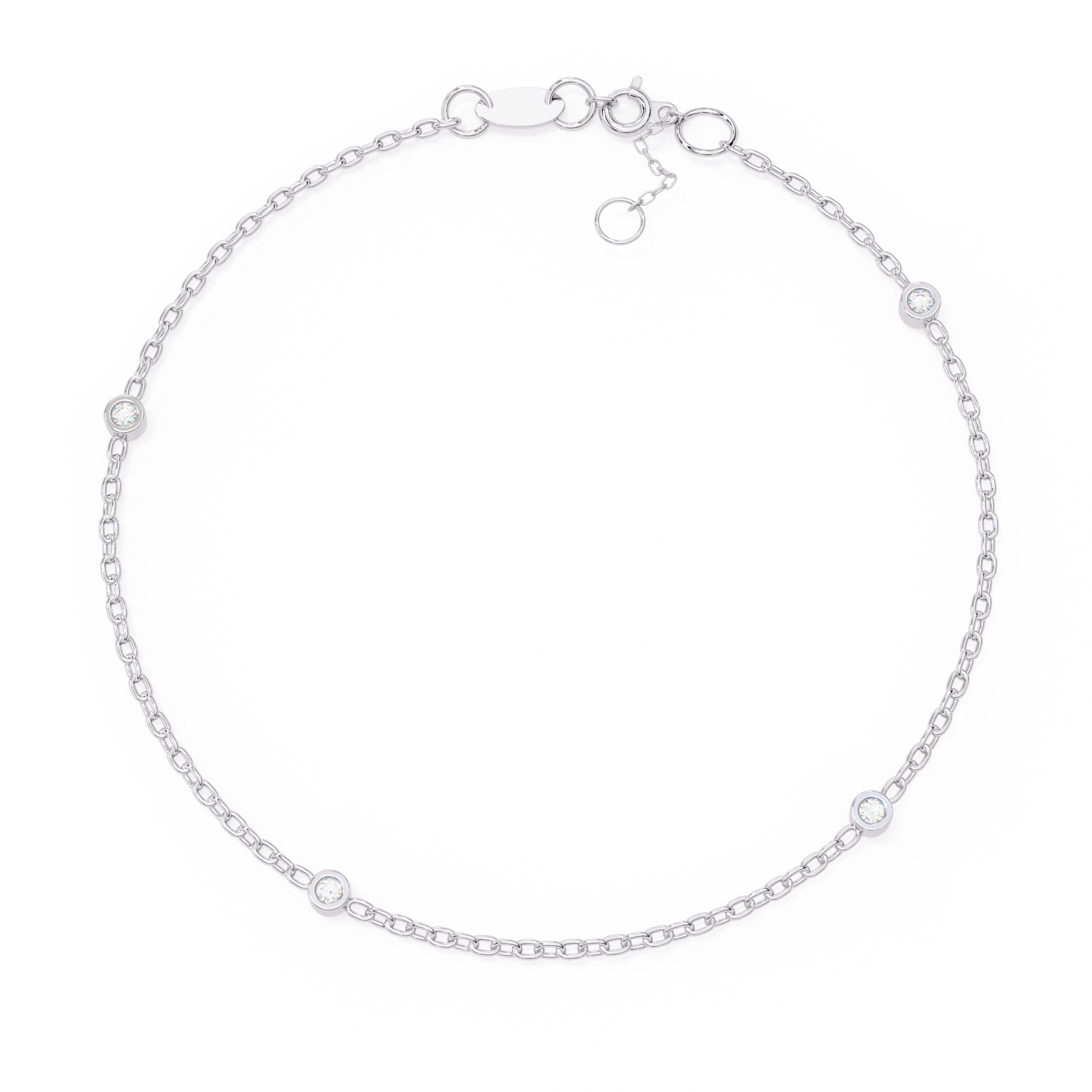 Solitairekart 0.06ct Round Cut Natural Diamond Bracelet-HI Color. VS-SI Clarity